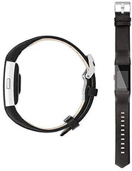 Electomania  Replacement Genuine Leather Strap Compatible for Fitbit Charge 2 Band - Black