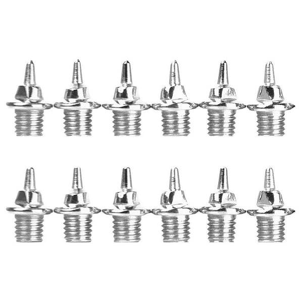 ELECTOMANIA 12 Pcs 5 mm Spikes Studs Cone Shoes Spikes for Sports Running Track Shoes Trainers Screw Back (Silver)