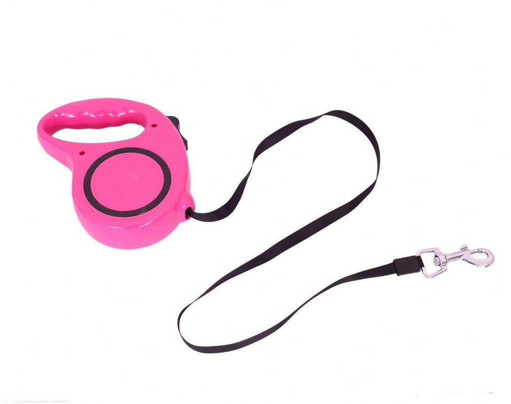 Electomania Retractable Durable Nylon Dog Leash Belt Up To 3 m Long for Small Pet (Pink)