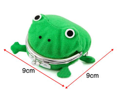 Electomania Frog Shape Cute Animal Face Plush Coin Purse, Green