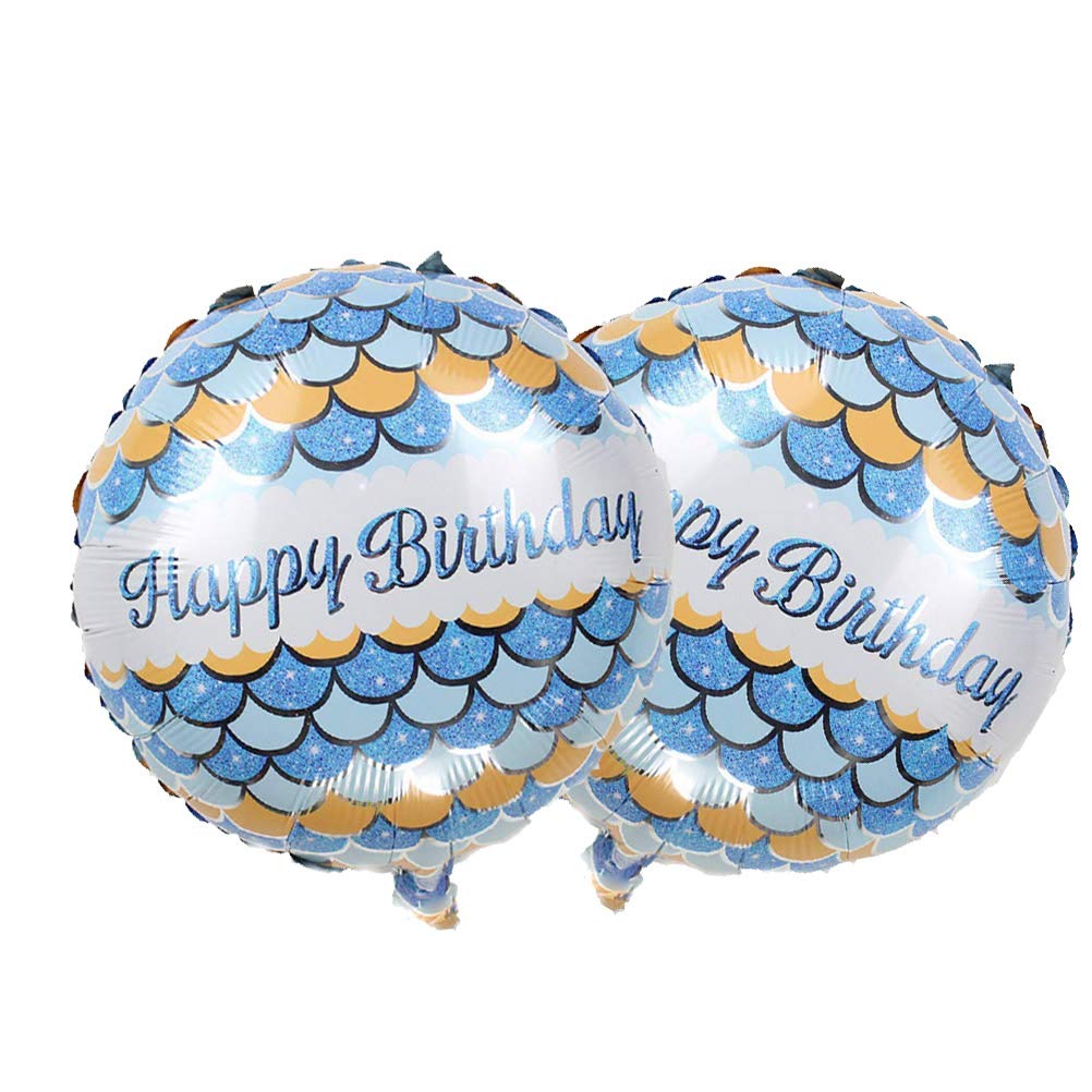 Electomania 2Pcs 18 inch Happy Birthday Aluminum Film Balloon Birthday Party Decoration Supplies Parties Decor (Blue)