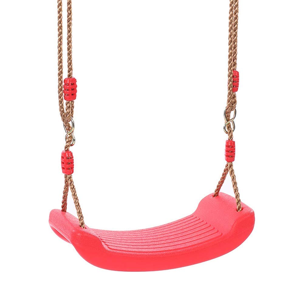 Electomania Child Swing Plastic Swing Seat with Nylon Rope Playground Swing Set for Home Playground (Red)