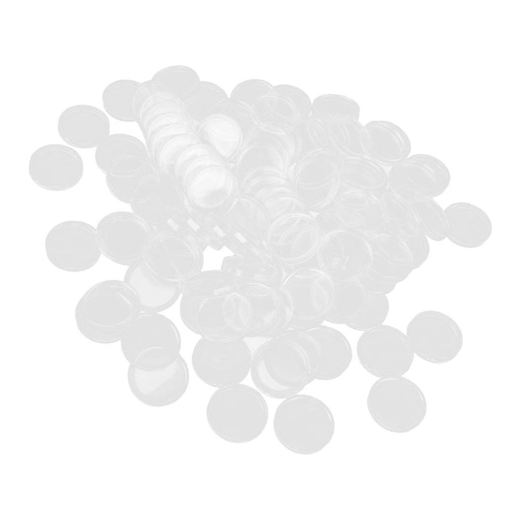 Electomania 100 Pcs 27mm Coin Capsules Coin Protectors Plastic with EVA Plastic Storage Box for Coin Collection Supplies