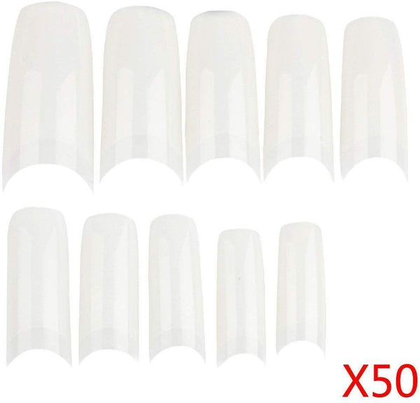 Electomania  Professional Quality False Acrylic Nail Art Tips French Style (500 Pieces in 1 set) white
