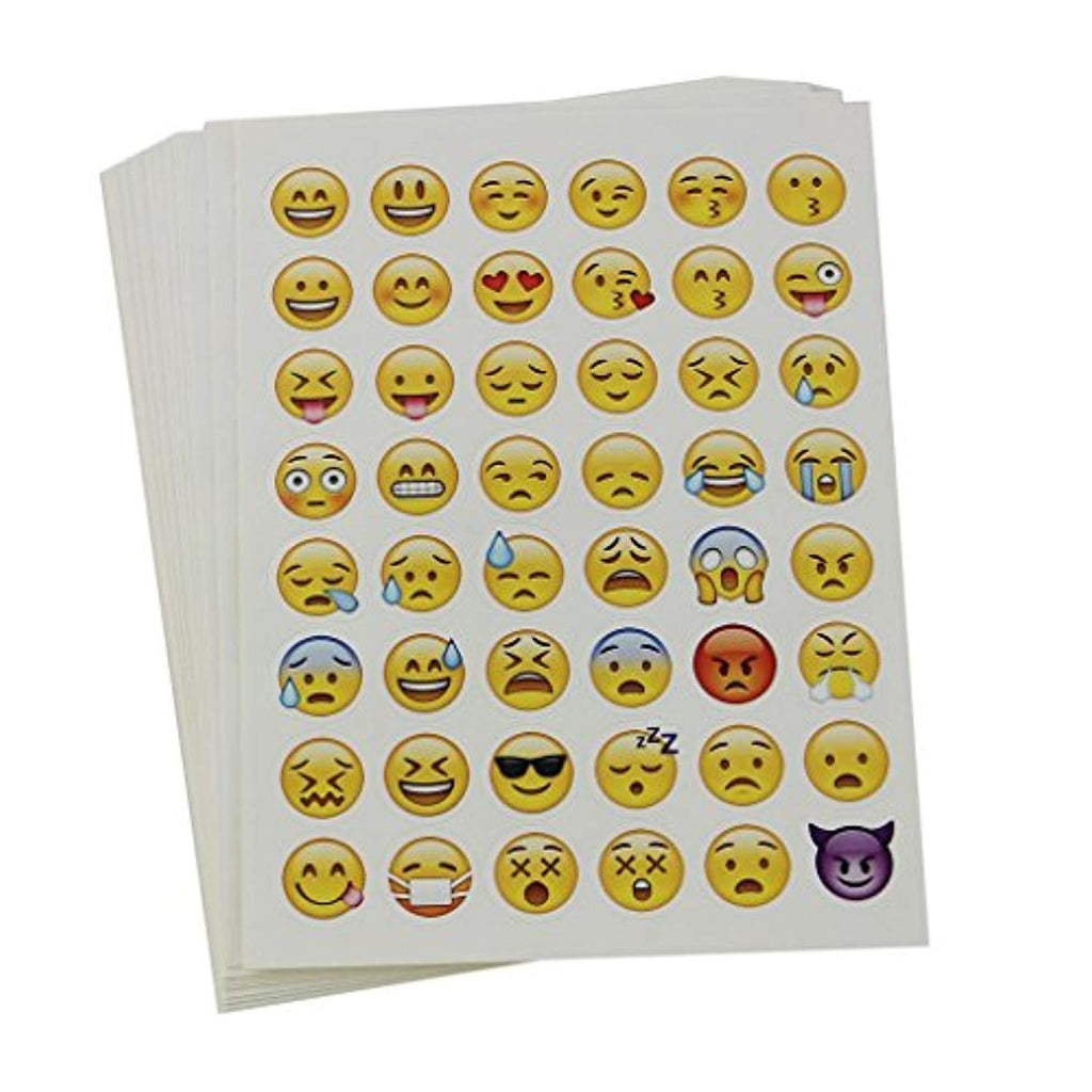 Electomania  20 Sheets Die Cut Emoji Sticker Kawaii Lovely Emoji Smile Sticker for Phone Laptop Decor