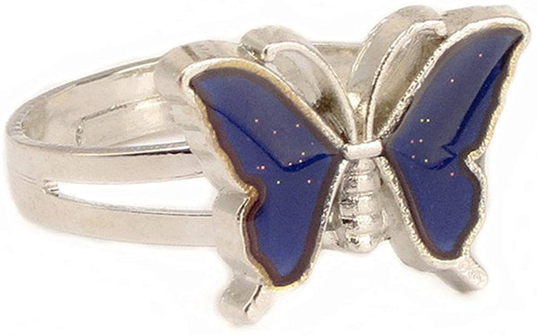 ELECTOMANIA Alloy Cute Butterfly Colour Change Mood Adjustable Ring for Women (Multicolour)