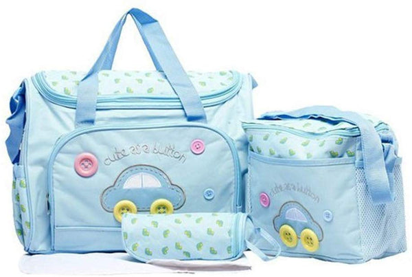 Electomania  Diaper Tote Bag 4 pcs Nappy Bag Set Nylon Large Capacity Travel Handbag Shoulder Bag Include Changing Pad Bottle Bag Fashion Unisex for Baby Mom Dad
