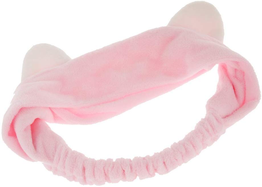 Electomania Cat Ear Make Up Face Washing Shower Mask Hairband Snood Headband (Pink)