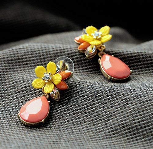 Electomania  Earrings Hoop Fashion Resin Handmade Pendant Earrings for Women (Pink)