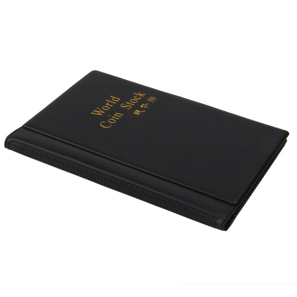 Electomania 120 Coin Holders Collection Storage Album Mini Penny Penny Pockets Coin Album Book Collecting Scrapbooking Coin Holders Gifts (Black)