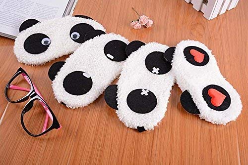 Roll over image to zoom in Electomania 2 Pcs White Panda Sleep Mask Cute Ghost Panda Face Eye Travel Soft Sleep Mask Eye Mask