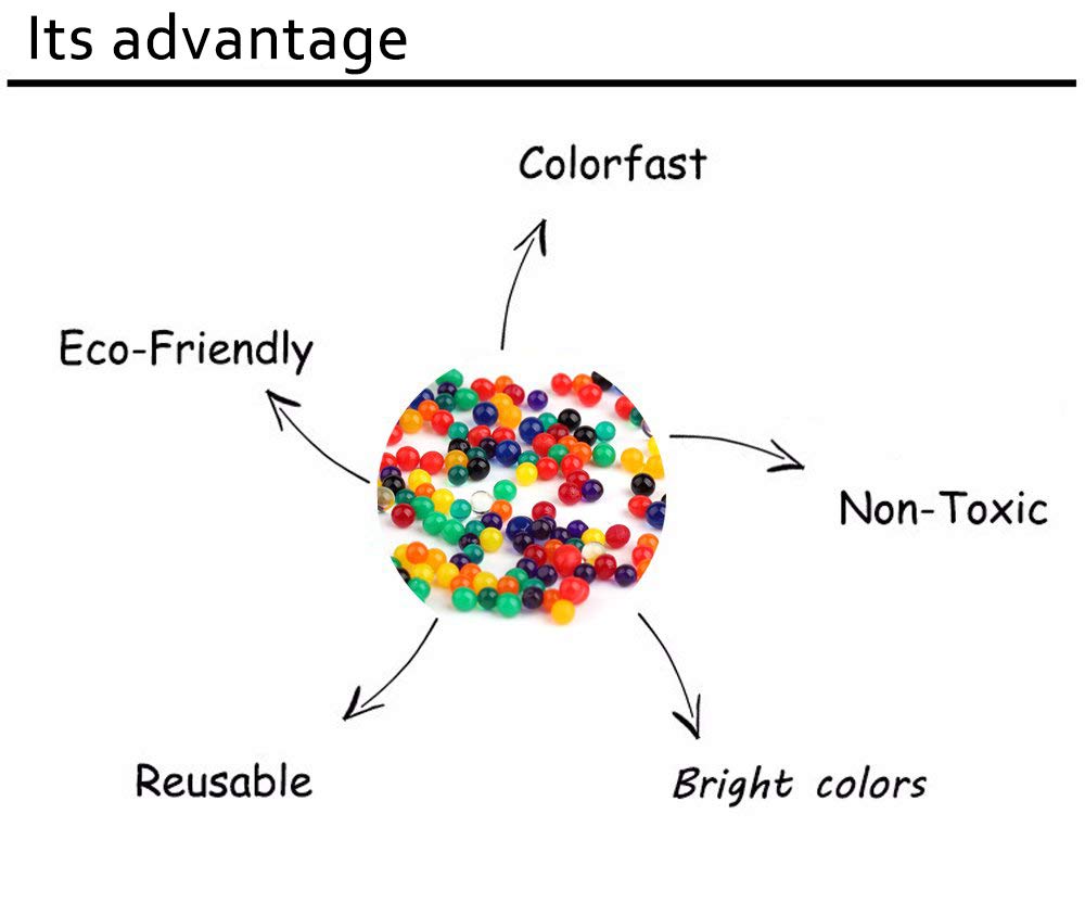 Electomania 5 Bag Colorful Water Jelly Mud Soil Beads Balls-(Mixed Color)
