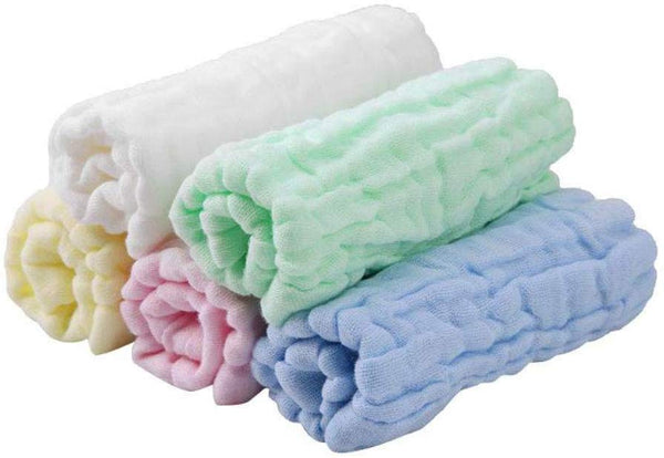 Electomania Soft Baby Washcloths, Premium Reusable Wipes 30 * 30cm, 5pcs (Multicolor)