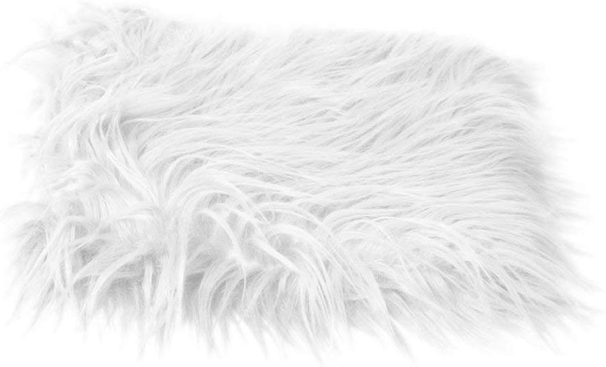 Electomania  Blanket Faux Fur Photography Photo Prop Baby Newborn Background Backdrop Rug (White, 0-3 Months)