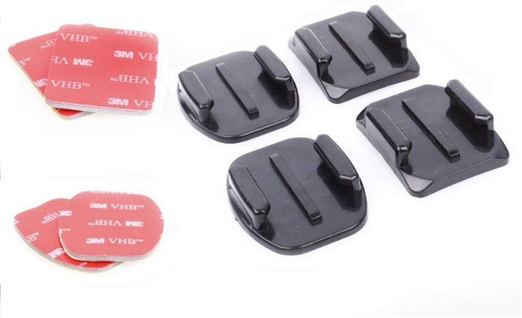 4pcs Flat Curved Adhesive Mounts with Stickers for Gopro Hero3 3, HD Hero2 (Black)