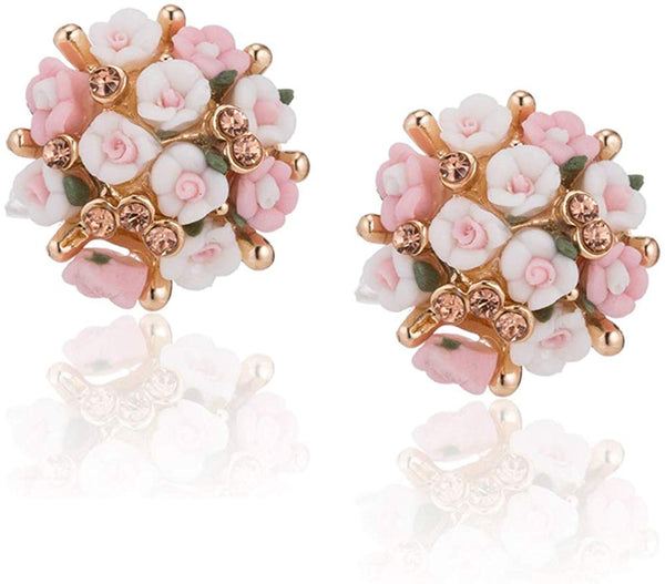 ELECTOMANIA Floral Gold Plated Fancy Party Wear Earrings for Women