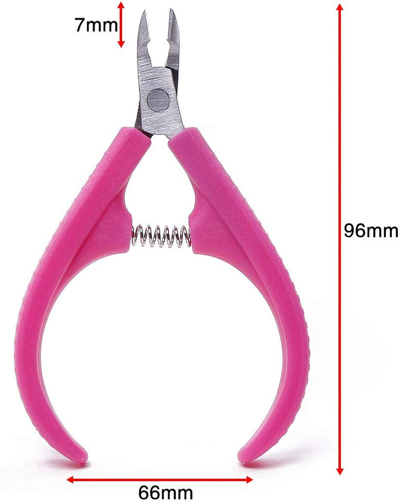 Electomania® Stainless Steel 1/2 Jaw Spring Handle Cuticle Nipper Hangnail Clipper for Nail Art Manicure Pedicure （Blue and pink randomly sent）