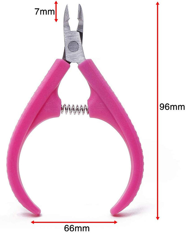 Electomania® Stainless Steel 1/2 Jaw Spring Handle Cuticle Nipper Hangnail Clipper for Nail Art Manicure Pedicure （Blue and pink randomly sent）