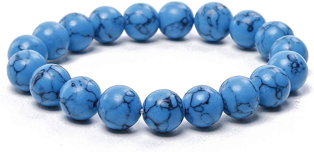 Electomania 8mm Turquoise Bracelet Healing Lingqi Natural Stone Bracelet Charm Bracelet