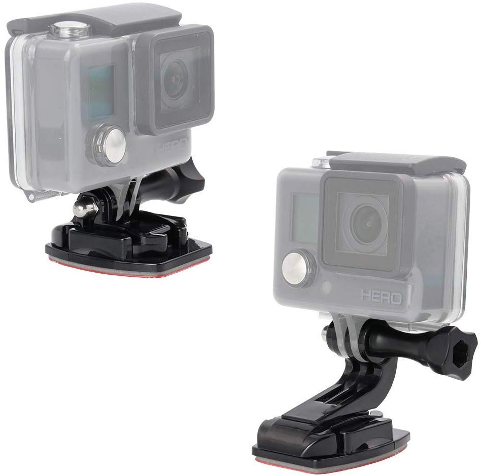 4pcs Flat Curved Adhesive Mounts with Stickers for Gopro Hero3 3, HD Hero2 (Black)