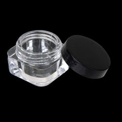 Electomania Plastic Cosmetic Empty Jar Pot Eyeshadow Makeup Face Cream Container (Black) 2 Pieces