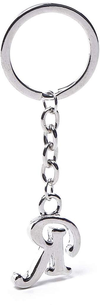 Electomania  Alphabet R Plain Metal Keychain (Silver)
