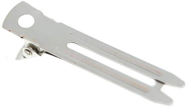 Electomania Approximate 50 Pcs Double Prong Metal Alligator Clips Hair Bows (Silver)