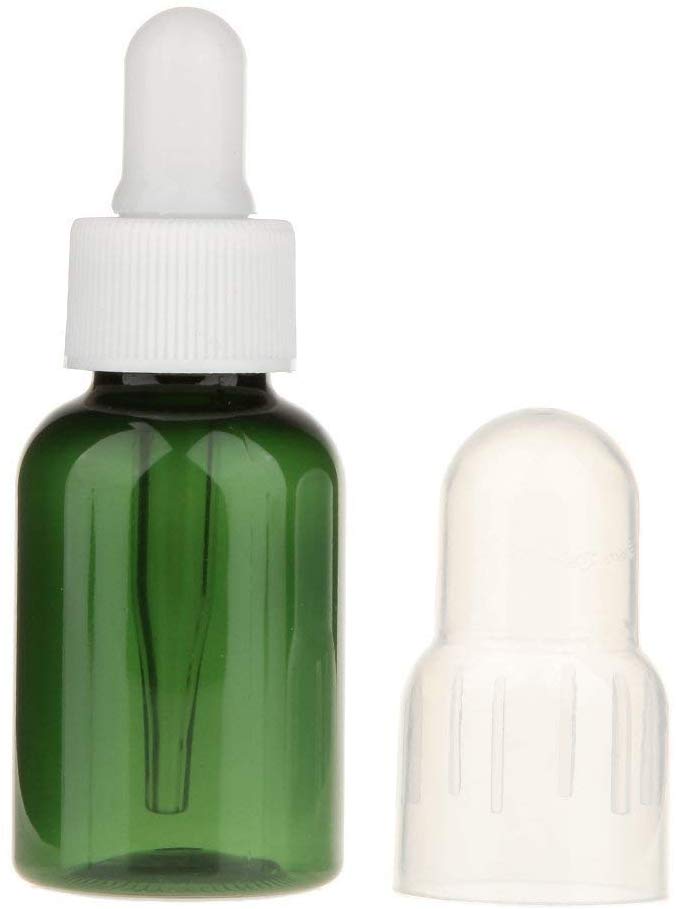 Electomania  6pcs 35ml Plastic Transparent Empty Dropper Bottle with Pipette Essential Oils Aromatherapy Massage Oils Sample Bottles (Green)