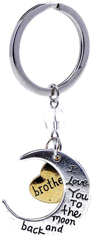 Electomania  Silver I Love You to The Moon and Back Printed for Brother Keychain
