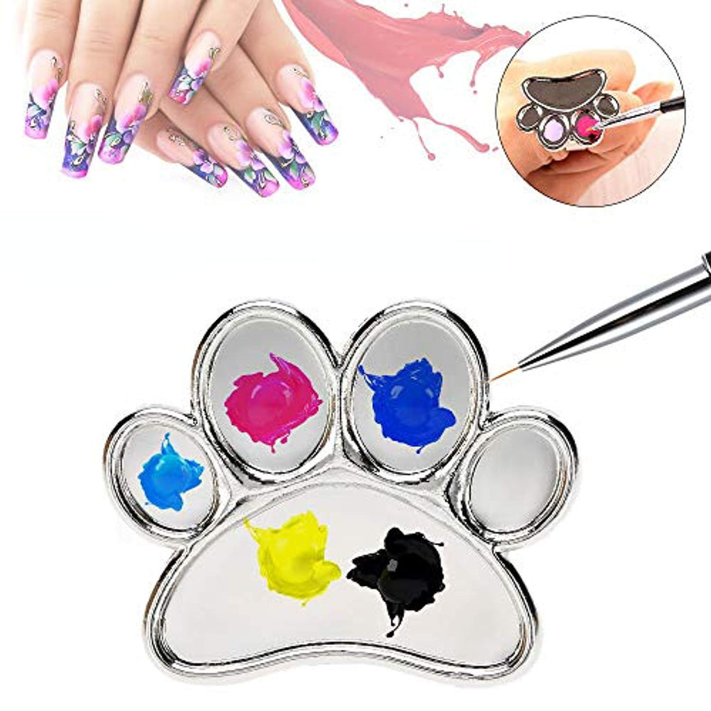 Electomania Little Feet Mini Nail Art Finger Ring Mixing Palette for DIY Manicure (Silver)