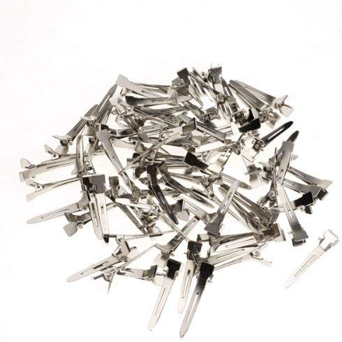 Electomania 60 Pcs Single Prong Sectioning Clip Alligator Pinch Clips For Hair (Silvery)