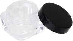 Electomania Plastic Cosmetic Empty Jar Pot Eyeshadow Makeup Face Cream Container (Black) 2 Pieces