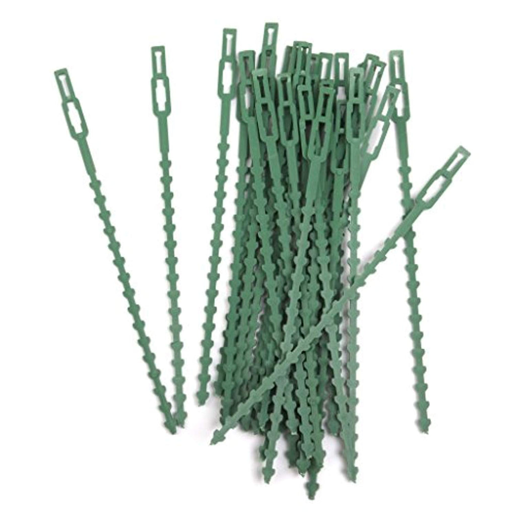 Electomania  30Pcs 16.5cm Plastic Cable Ties Gardening Clips Plant Ties Plastic Climbing Support Garden Plant Cable Tie (Green)