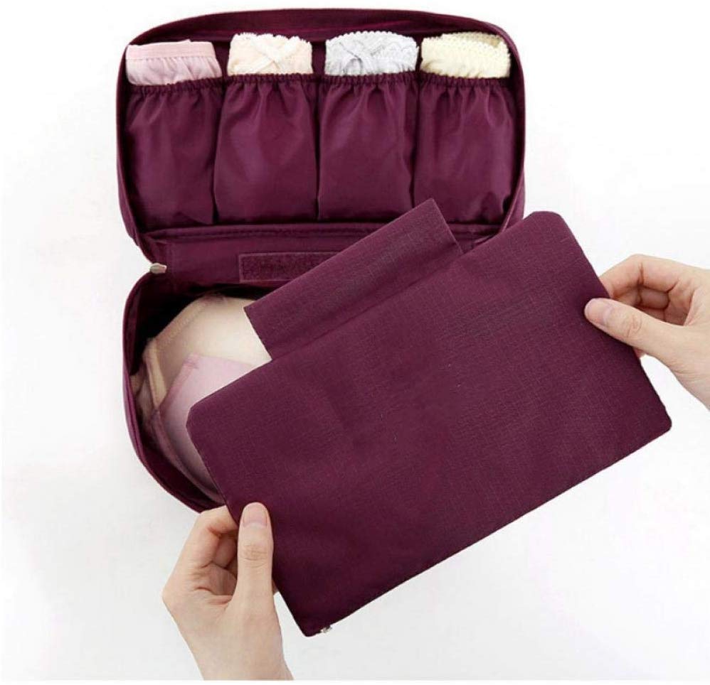 Electomania Portable Bra Underwear Bag Underwear Sorting Bag Cosmetic Bag and Storage Bag (Jujube red)