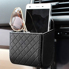 Electomania Car Storage Box Car Piece Holder Box Glasses Mobile Phone Holder Box Support Removable Liner (Black)