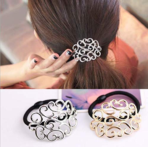 Electomania Golden Latest Stylish Rubber Band Ponytie Hair Accessories for Women