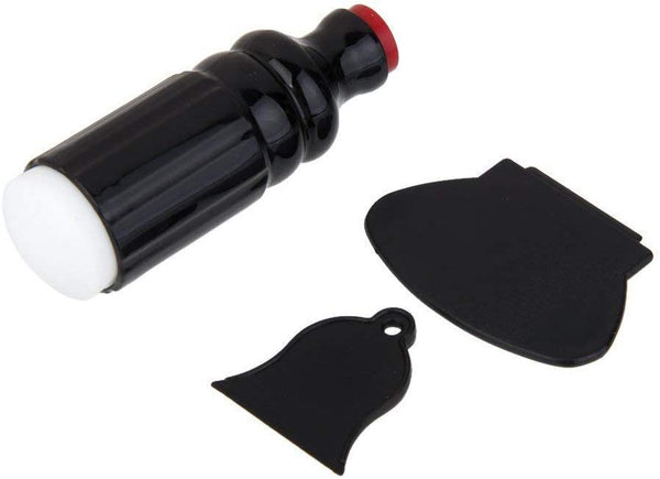 Electomania  Nail Manicure Set Supplies Double-headed Stamp Scraper 3 Piece Set (Black)