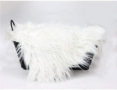 Electomania  Blanket Faux Fur Photography Photo Prop Baby Newborn Background Backdrop Rug (White, 0-3 Months)