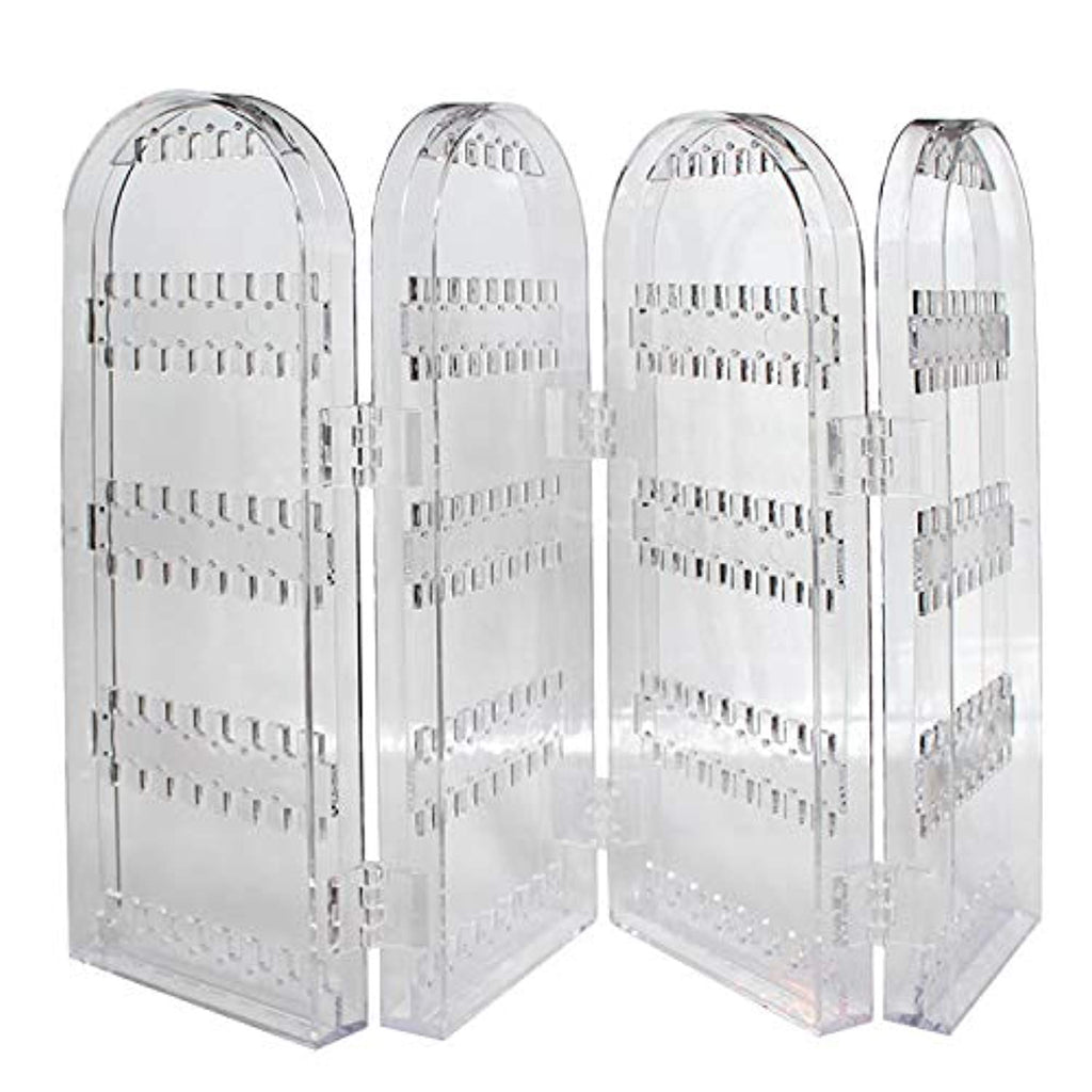 Electomania Clear Acrylic Folding Earring Jewellery Necklace Hook Stand Display Holder and Organizer