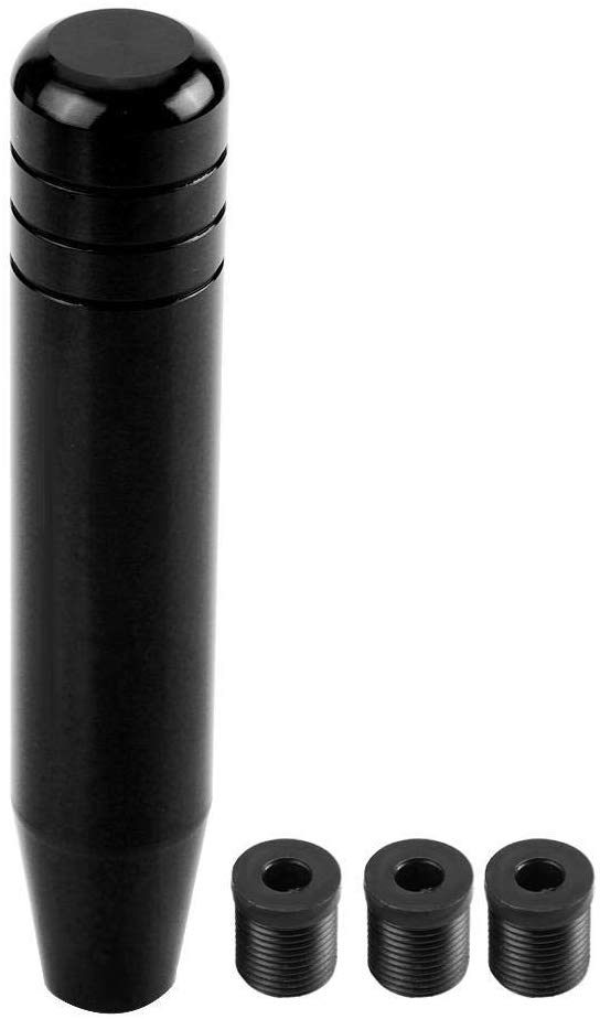 Electomania Universal Car Gear Shifter Lever Manual Modified Shifter Knob Handle Aluminum Alloy Stand Head Racing Shift Shifter Lever Fit With 8mm 10mm 12mm Adapters -180mm (Black)