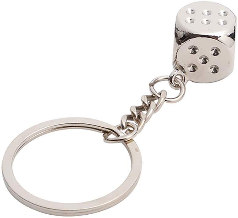 Electomania Metal Dice Heavy Duty Collectible Key Chain & Key Ring (Silvery)