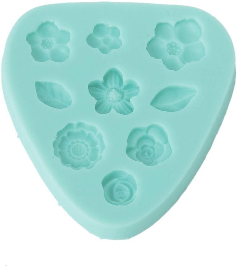 Electomania Flower Leaf Shaped Silicone Clay Mold Mould for Fondant Cake Decorating 1 pc （Multicolor）
