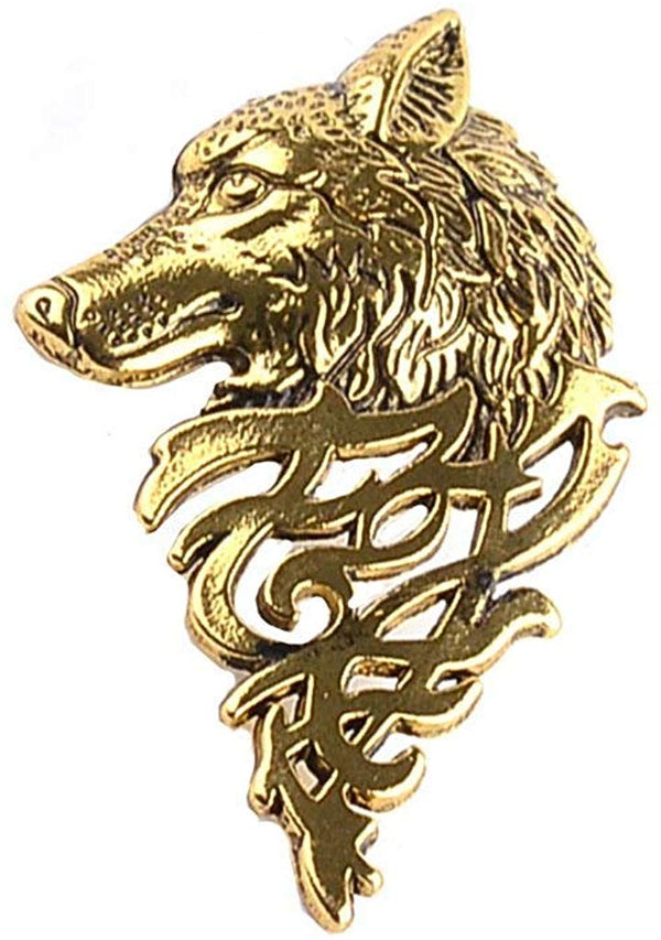 Electomania  Vintage Europe Wolf Badge Brooch Lapel Pin Men Women Shirt Suit Brooch