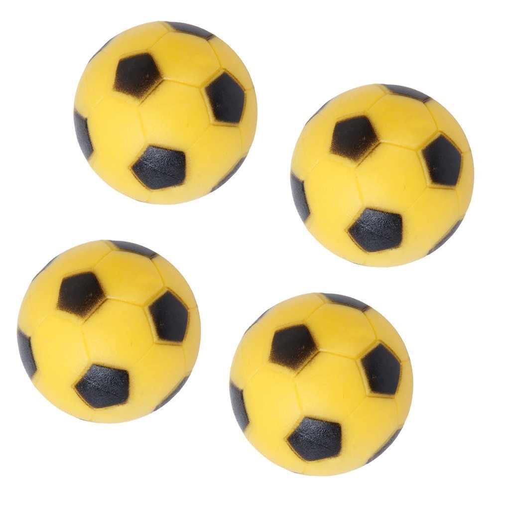 Electomania 4pcs 36mm Soccer Table Foosball Football Fussball Replacement Ball (Yellow Black)
