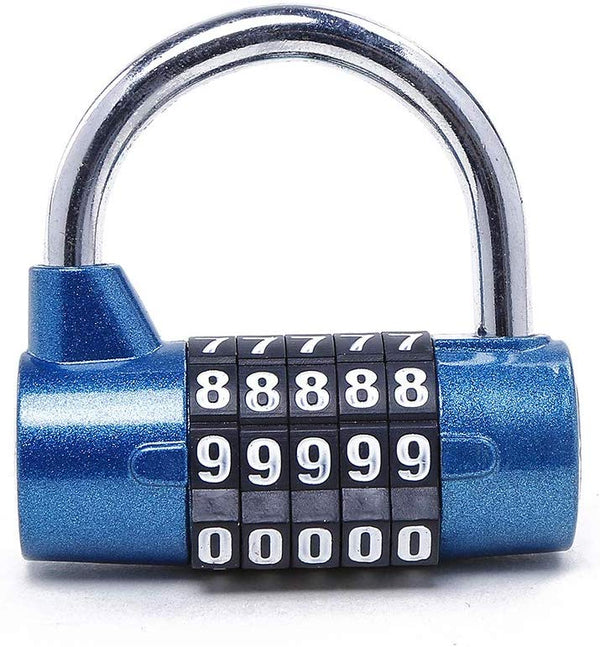 Electomania 5 Digit Combination Padlock Travel Gym lockers, Doors, cupboards, Drawers Luggage Locker Security Lock - Blue