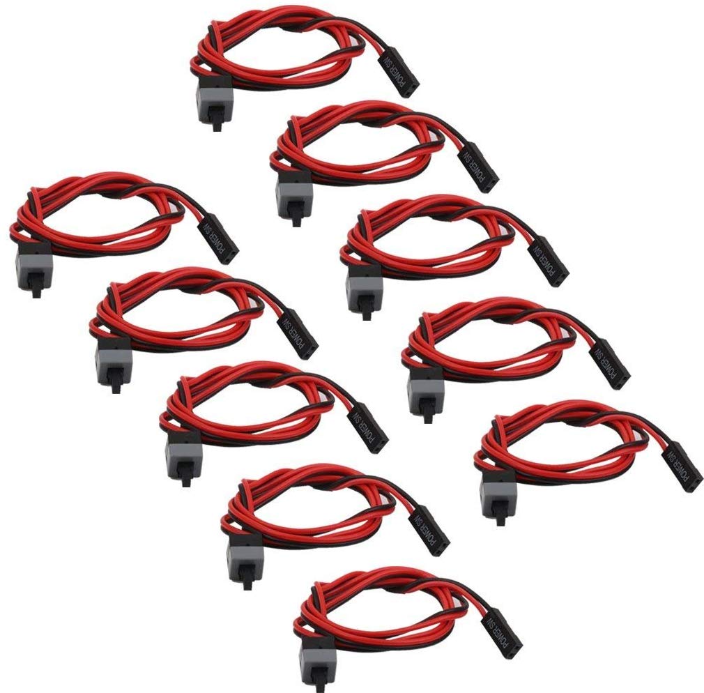Electomania Computer Motherboard Power Cable Switch on/ff/Reset Button Replacement -10 Pieces
