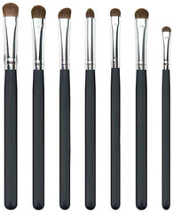 Electomania Goat Hair Eyeshadow Brushes (Black and Silver, 124) - Set of 7