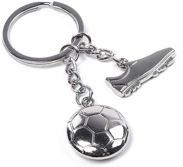 Electomania  Silver Soccer Football & Sneaker Keychain