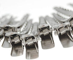 Electomania  50pcs Metal Single Prong Alligator Hair Clips Barrette for Bows DIY accessories hairpins (Silver)