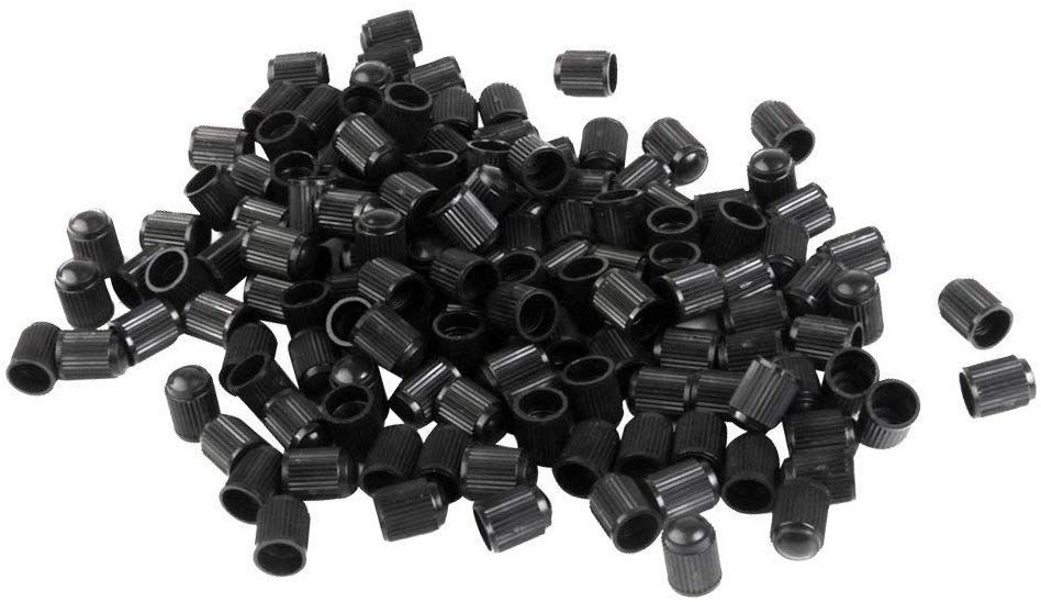 Electomania  200pcs Motorcyle Bike Bicycle Tyre Tire Valve Dust Plastic Cap Cover Black